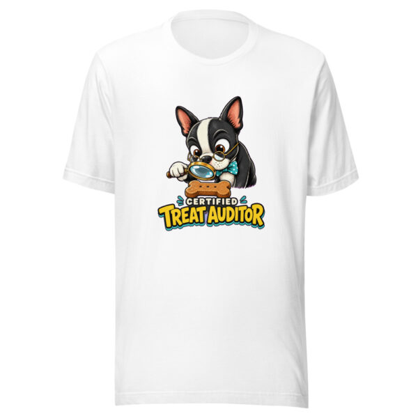 Certified Treat Auditor Dog-owner-humor Graphic Tee mockup 5
