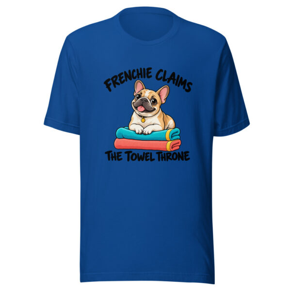 Frenchie Claims The Towel Throne Graphic Tee mockup 3 Frenchie Claims The Towel Throne Graphic Tee mockup 3