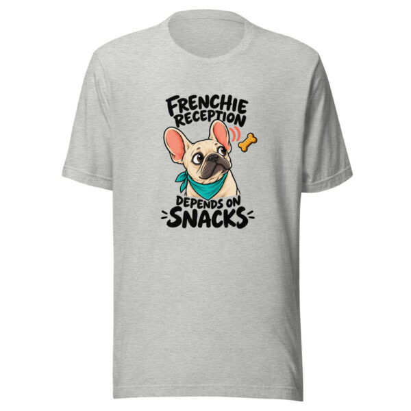 Frenchie Reception Depends On Snacks Graphic Tee mockup 7 Frenchie Reception Depends On Snacks Graphic Tee mockup 7