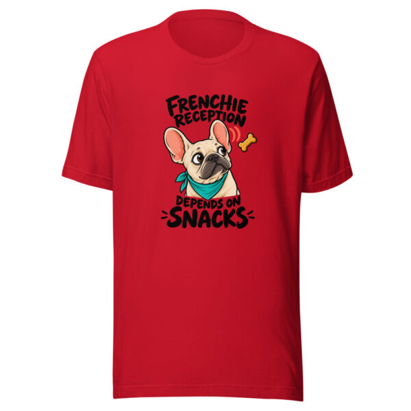 Frenchie Reception Depends On Snacks Graphic Tee mockup 8 Frenchie Reception Depends On Snacks Graphic Tee mockup 8