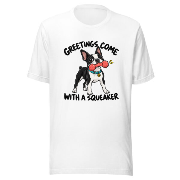 Greetings Come With A Squeaker Graphic Tee mockup 5 Greetings Come With A Squeaker Graphic Tee mockup 5