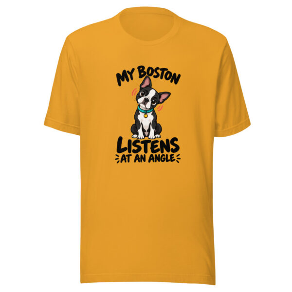 My Boston Listens At An Angle Graphic Tee mockup 1 My Boston Listens At An Angle Graphic Tee front view