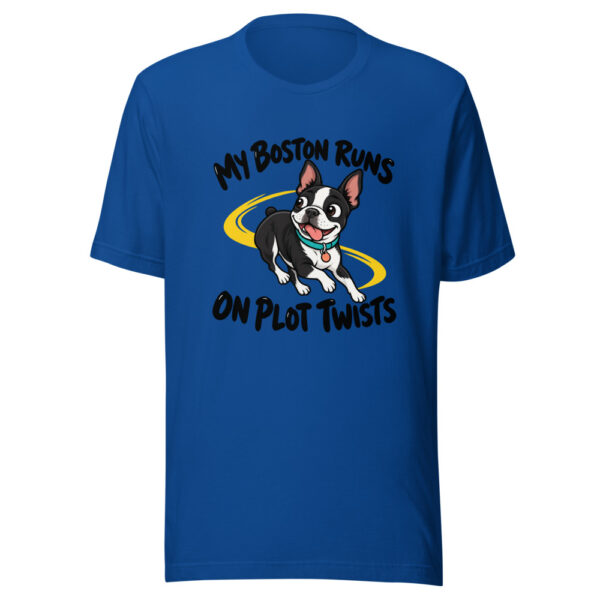 My Boston Runs On Plot Twists Graphic Tee mockup 1 My Boston Runs On Plot Twists Graphic Tee front view