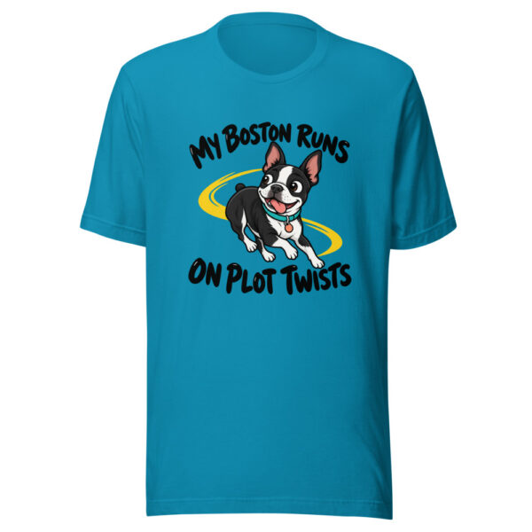 My Boston Runs On Plot Twists Graphic Tee mockup 2 My Boston Runs On Plot Twists Graphic Tee mockup 2