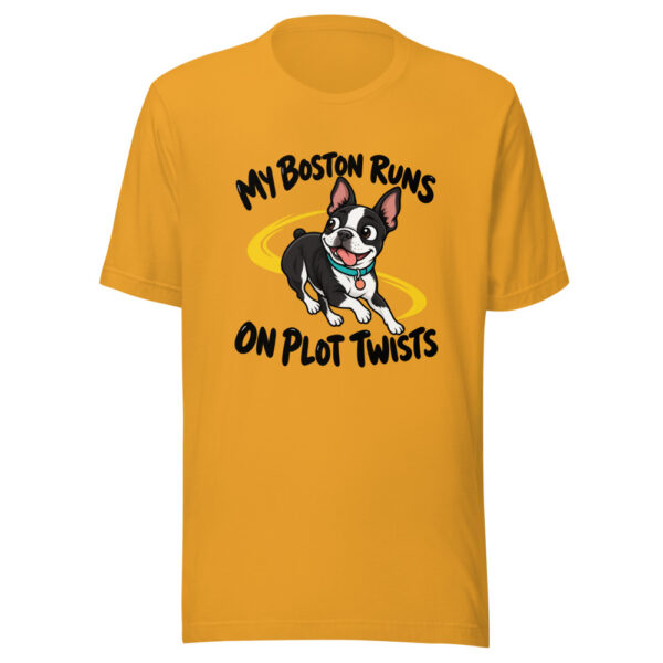 My Boston Runs On Plot Twists Graphic Tee mockup 3 My Boston Runs On Plot Twists Graphic Tee mockup 3