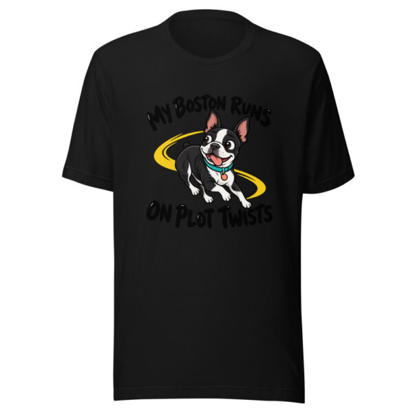 My Boston Runs On Plot Twists Graphic Tee mockup 4 My Boston Runs On Plot Twists Graphic Tee mockup 4