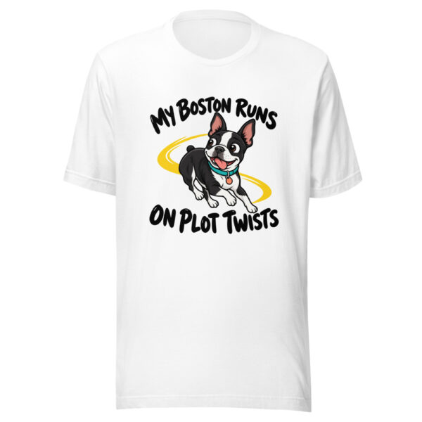 My Boston Runs On Plot Twists Graphic Tee mockup 5 My Boston Runs On Plot Twists Graphic Tee mockup 5