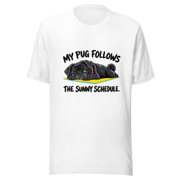 My Pug Follows The Sunny Schedule Graphic Tee mockup 5 My Pug Follows The Sunny Schedule Graphic Tee mockup 5