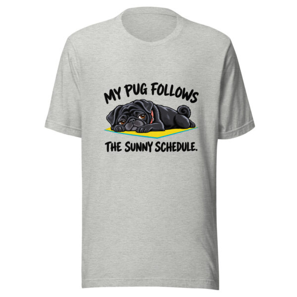 My Pug Follows The Sunny Schedule Graphic Tee mockup 7 My Pug Follows The Sunny Schedule Graphic Tee mockup 7