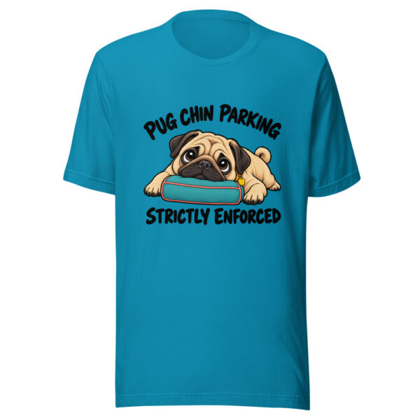 Pug Chin Parking Strictly Enforced Graphic Tee mockup 2 Pug Chin Parking Strictly Enforced Graphic Tee mockup 2