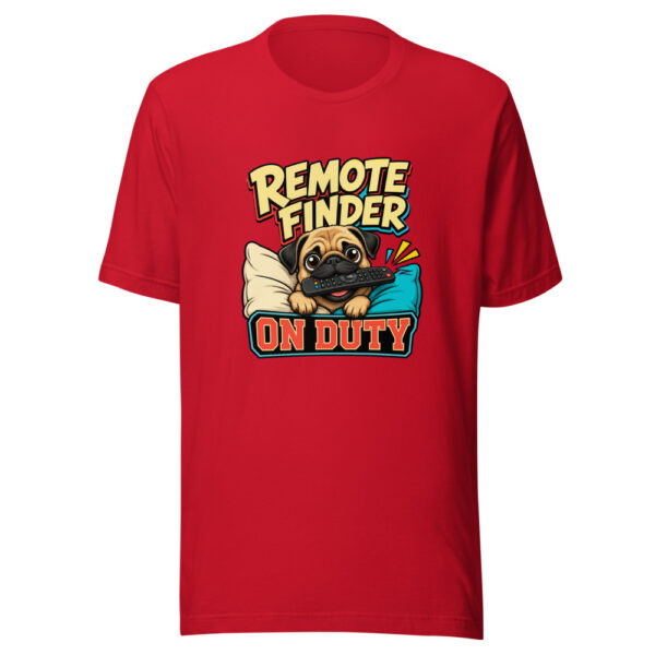 Remote Finder On Duty Dog-owner-humor Graphic Tee mockup 1 Remote Finder On Duty Dog-owner-humor Graphic Tee front view