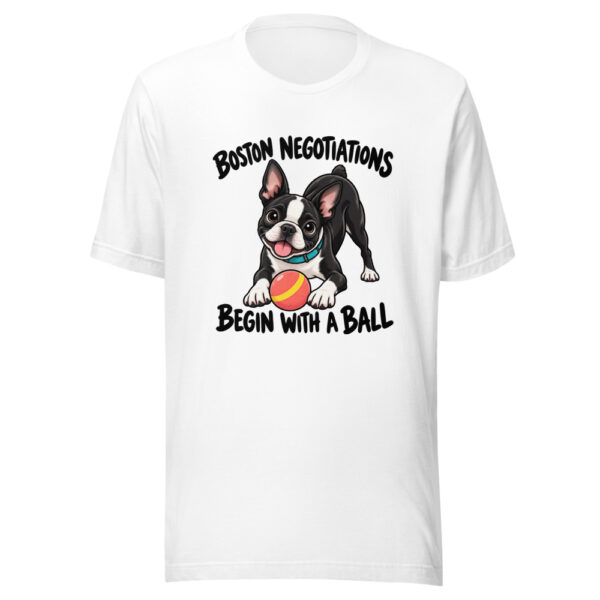 Boston Negotiations Begin With A Ball Graphic Tee mockup 5 Boston Negotiations Begin With A Ball Graphic Tee mockup 5