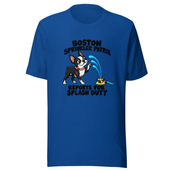Boston Sprinkler Patrol Reports For Splash Duty Graphic Tee mockup 1 Boston Sprinkler Patrol Reports For Splash Duty Graphic Tee front view