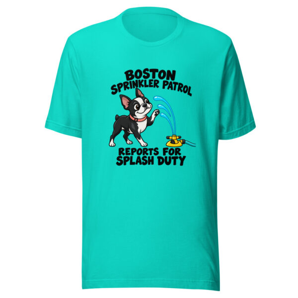 Boston Sprinkler Patrol Reports For Splash Duty Graphic Tee mockup 3 Boston Sprinkler Patrol Reports For Splash Duty Graphic Tee mockup 3