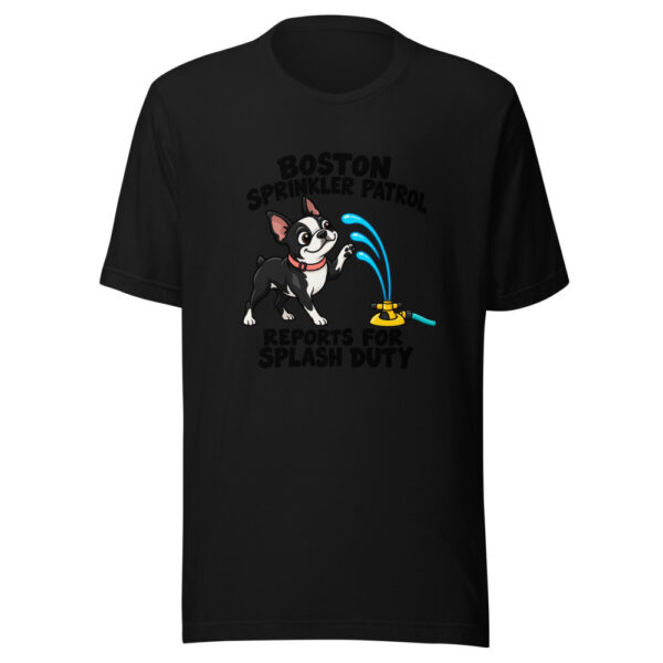 Boston Sprinkler Patrol Reports For Splash Duty Graphic Tee mockup 4 Boston Sprinkler Patrol Reports For Splash Duty Graphic Tee mockup 4
