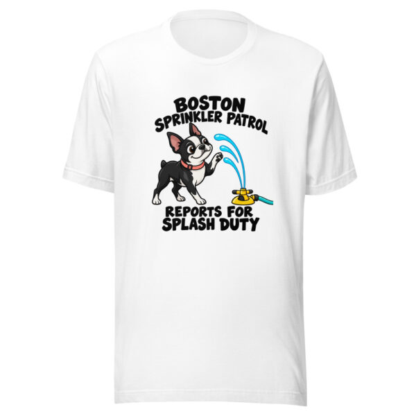 Boston Sprinkler Patrol Reports For Splash Duty Graphic Tee mockup 5 Boston Sprinkler Patrol Reports For Splash Duty Graphic Tee mockup 5