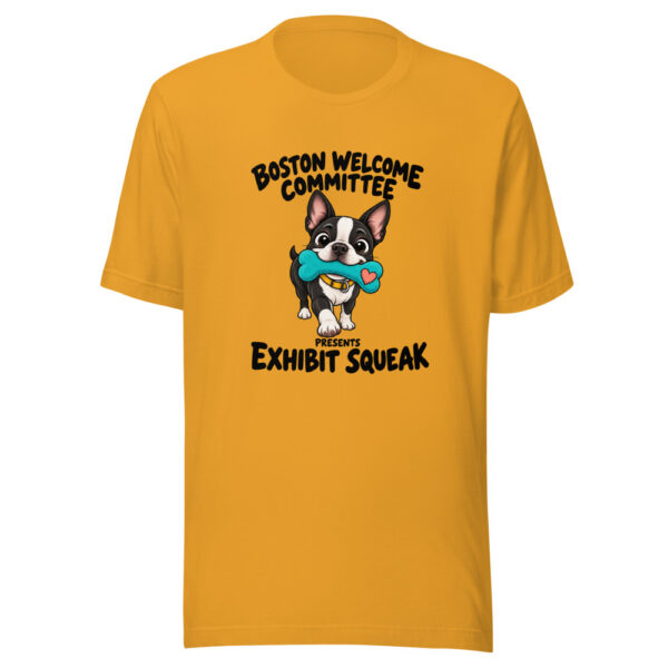 Boston Welcome Committee Presents Exhibit Squeak Graphic Tee mockup 3