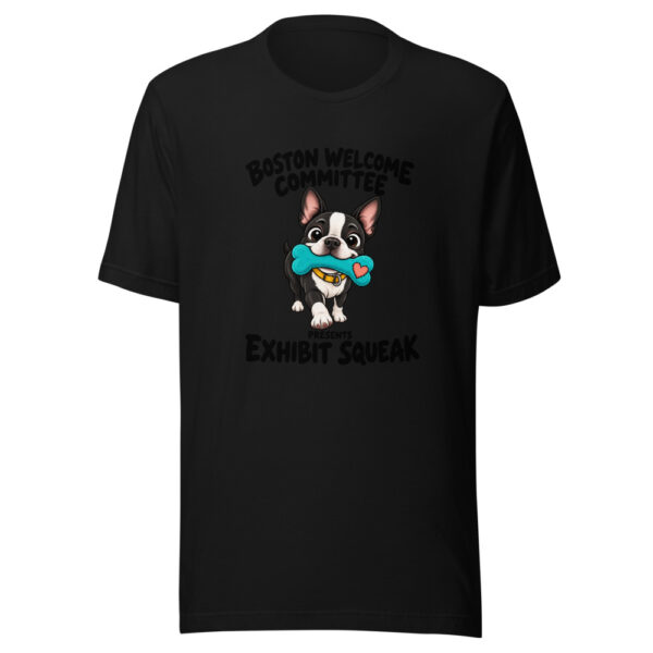 Boston Welcome Committee Presents Exhibit Squeak Graphic Tee mockup 4
