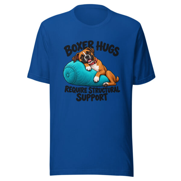 Boxer Hugs Require Structural Support Graphic Tee mockup 3