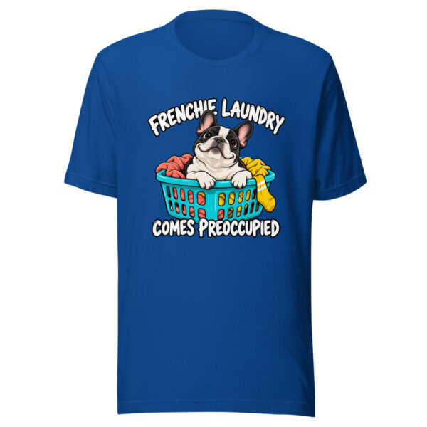 Frenchie Laundry Comes Preoccupied Graphic Tee mockup 1 Frenchie Laundry Comes Preoccupied Graphic Tee front view