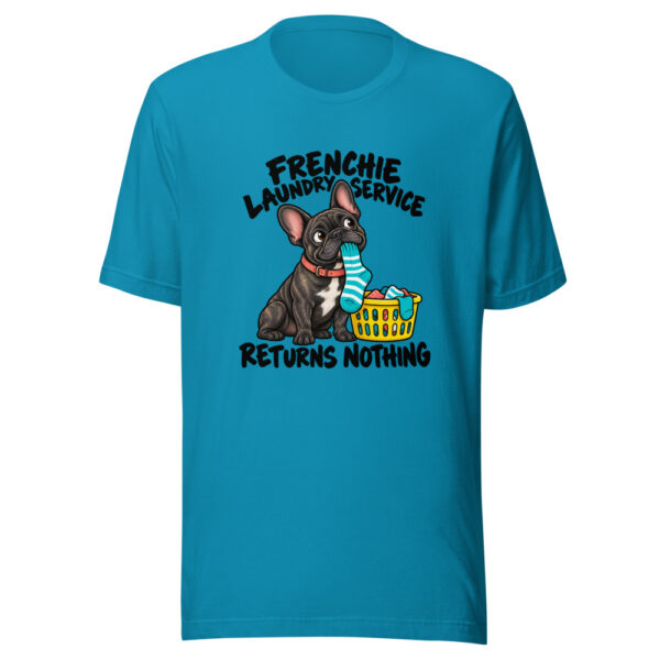 Frenchie Laundry Service Returns Nothing Graphic Tee mockup 2 Frenchie Laundry Service Returns Nothing Graphic Tee mockup 2