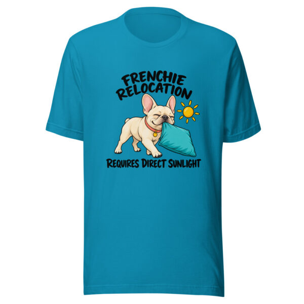 Frenchie Relocation Requires Direct Sunlight Graphic Tee mockup 2 Frenchie Relocation Requires Direct Sunlight Graphic Tee mockup 2