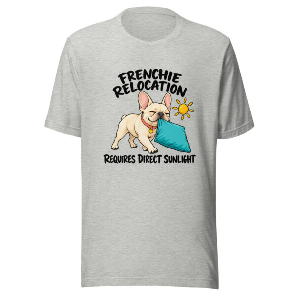 Frenchie Relocation Requires Direct Sunlight Graphic Tee mockup 7 Frenchie Relocation Requires Direct Sunlight Graphic Tee mockup 7