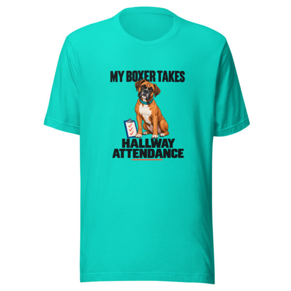 My Boxer Takes Hallway Attendance Graphic Tee mockup 2