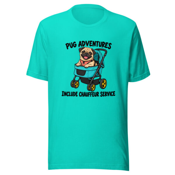Pug Adventures Include Chauffeur Service Graphic Tee mockup 3 Pug Adventures Include Chauffeur Service Graphic Tee mockup 3
