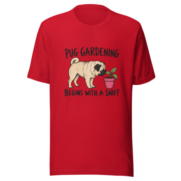 Pug Gardening Begins With A Sniff Graphic Tee mockup 8 Pug Gardening Begins With A Sniff Graphic Tee mockup 8