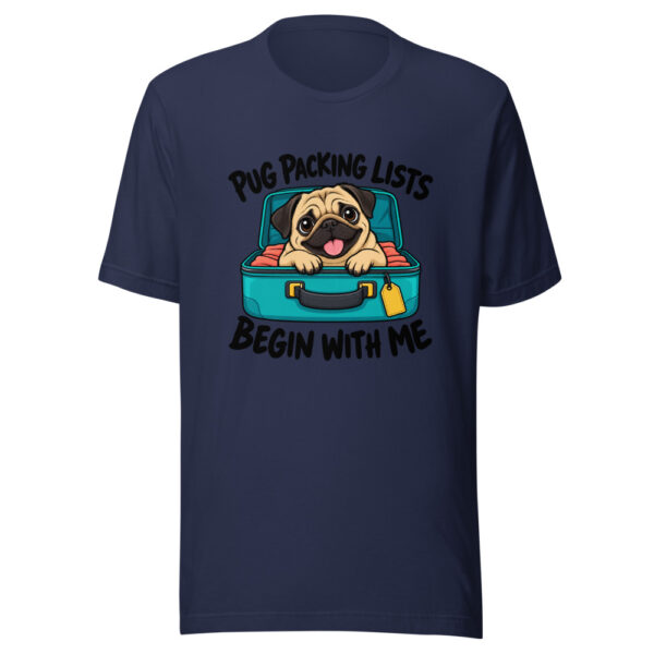Pug Packing Lists Begin With Me Graphic Tee mockup 6 Pug Packing Lists Begin With Me Graphic Tee mockup 6