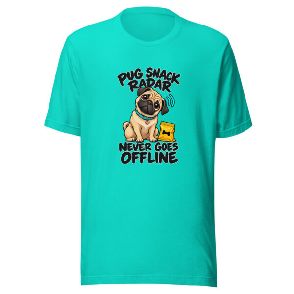 Pug Snack Radar Never Goes Offline Graphic Tee mockup 3 Pug Snack Radar Never Goes Offline Graphic Tee mockup 3
